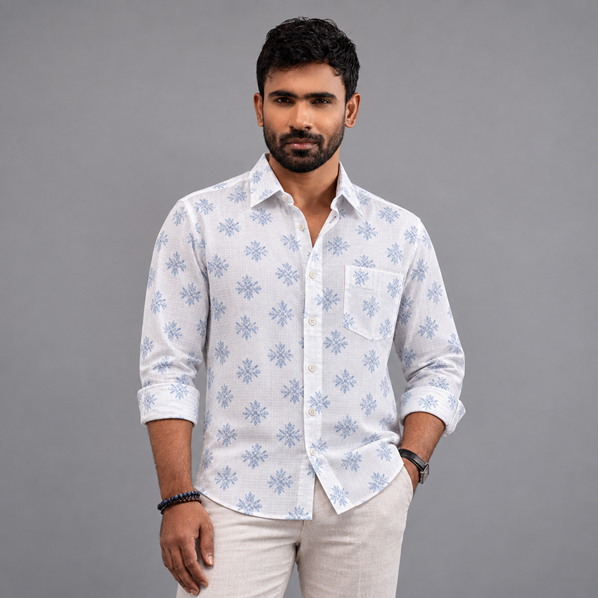 P3_IMG01 Poplin Stretch Man Shirt White - Image 1